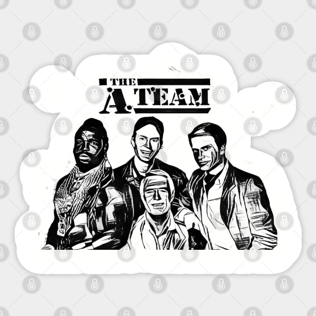 the a team Sticker by RetroScribbles